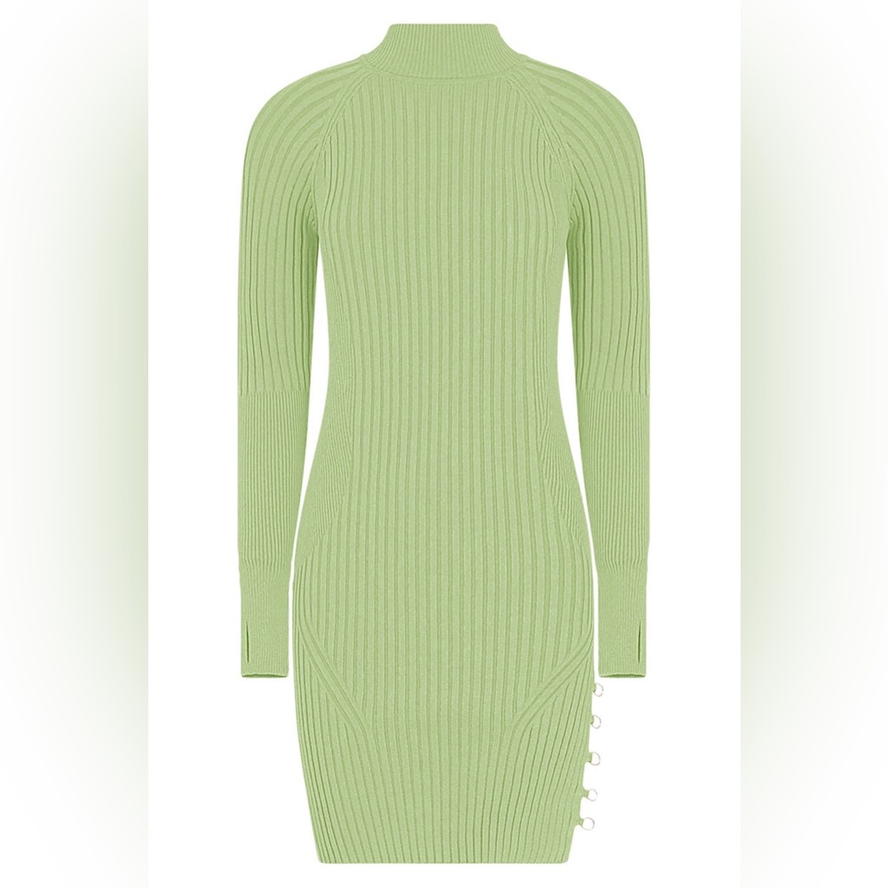 NWT JACQUEMUS LA ROBE PIGOLO RIB KNIT DRESS | APPLE GREEN